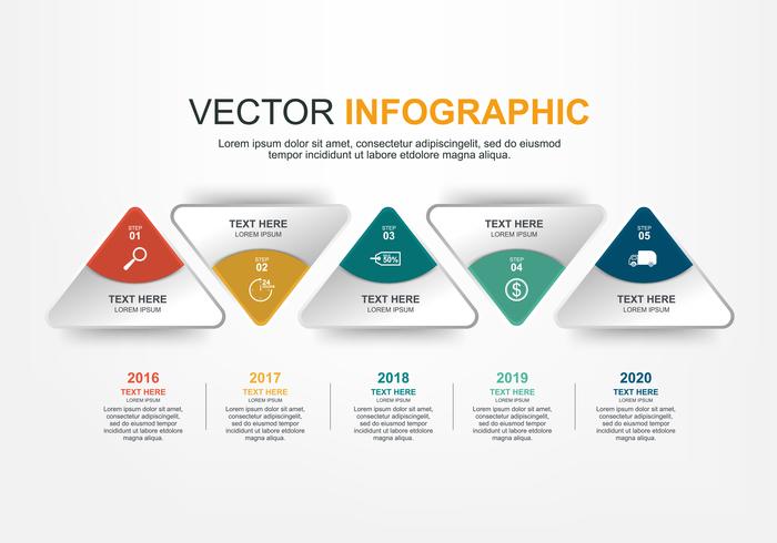 Diseño de elementos infográficos con 5 opciones. vector