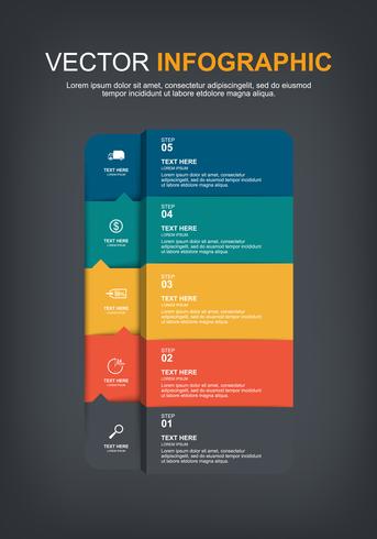 infographic elements design with 5 options vector