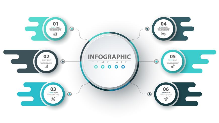 Infografía de negocios. Plantilla de origami de papel. vector