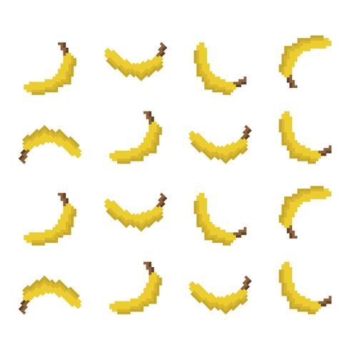 Patrón Pixel Banana vector