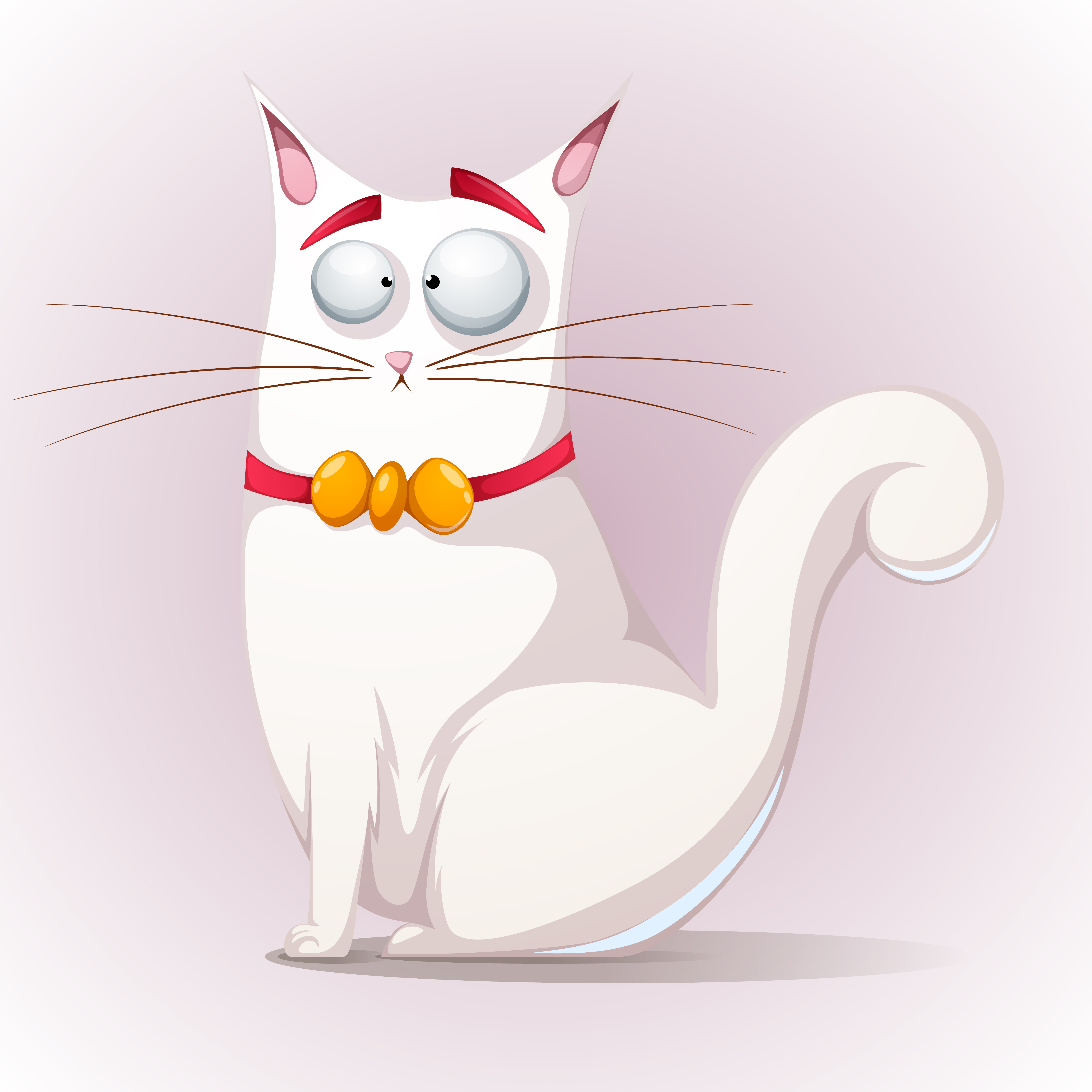 Cute, funny cat with bow. 556979 Vector Art at Vecteezy