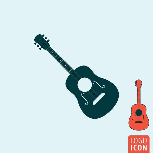 Icono de guitarra aislado vector