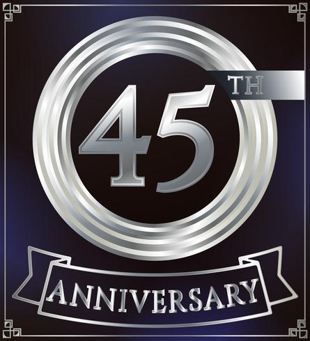 Anniversary ring silver vector