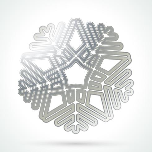 Icono de copo de nieve de plata vector