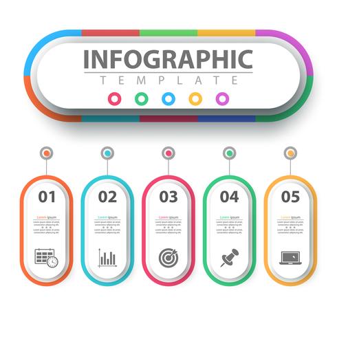 Infografía de negocios. Plantilla de origami de papel. vector