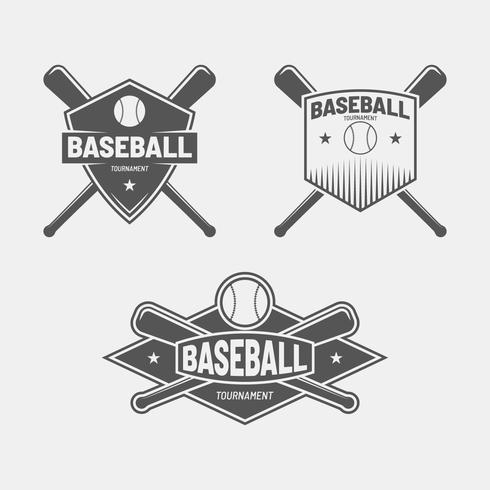 Insignia de béisbol retro vector