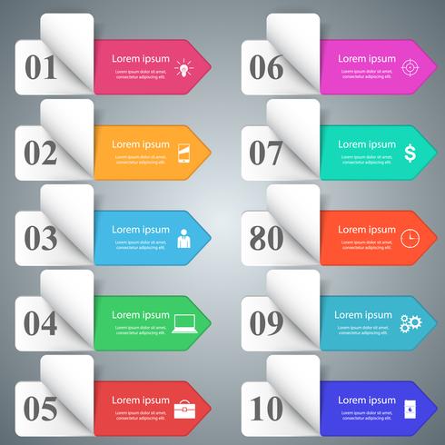 Infographic design. List of 10 items. vector