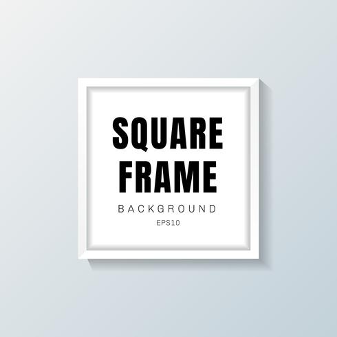 Realistic white square frame mockup on gray background vector