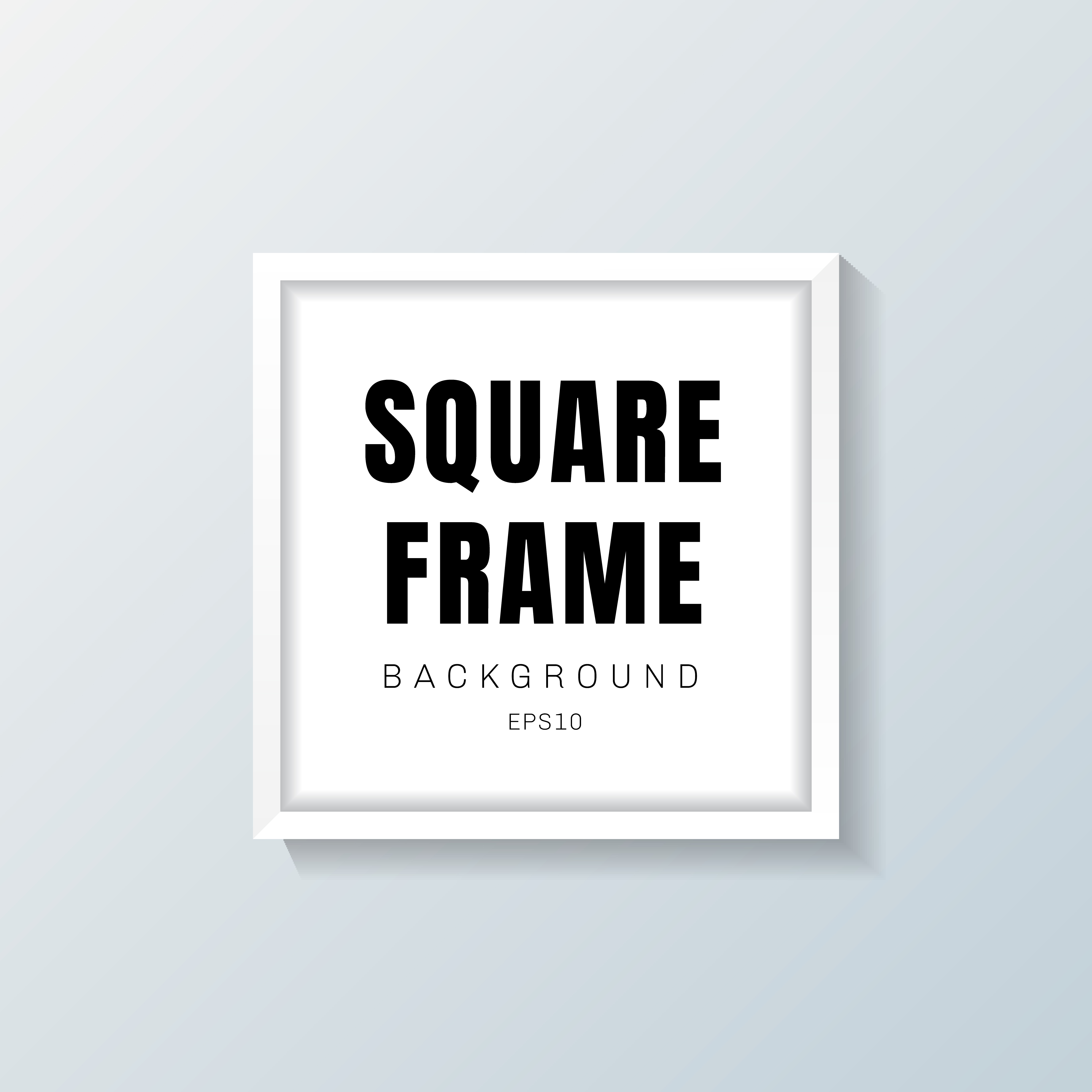 Download Realistic white square frame mockup on gray background ...