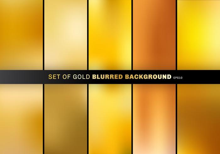 Set of gold blurred background luxury style. collection many beautiful golden color. vector