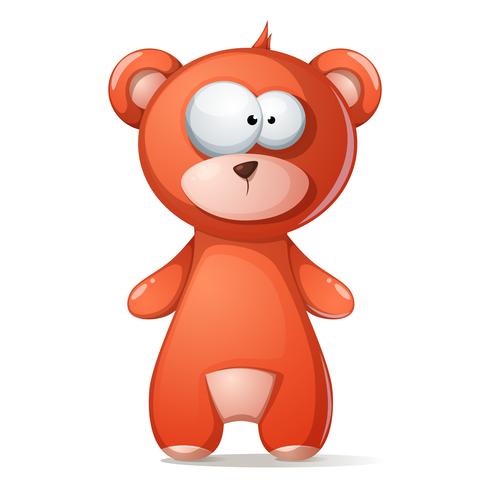 Lindo, divertido oso pardo, grisáceo, peluche. vector