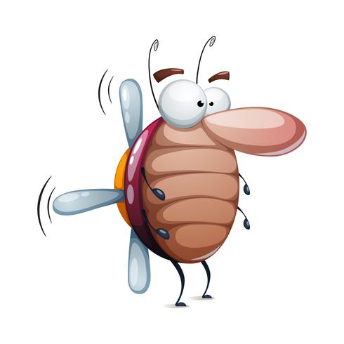 Funny, cute cockroach, ladybug - cartoon characters vector