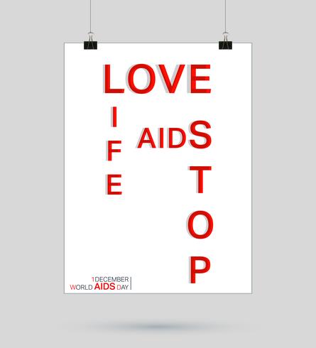 AIDS ribbon poster vector