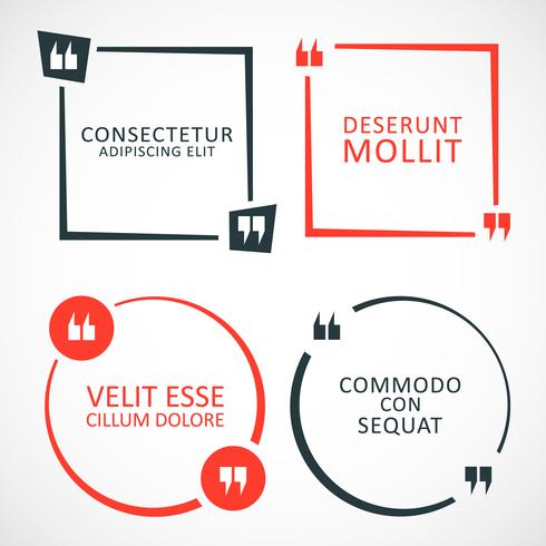 Quote text box and speech bubble vector
