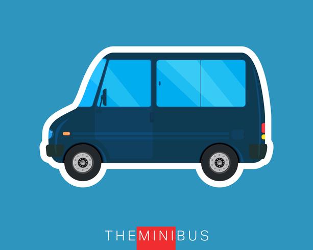 Mini bus isolated vector