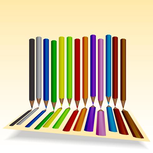 Set of colored pencils vector