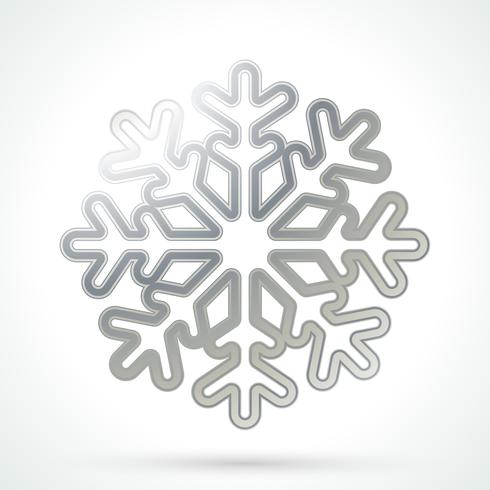 Icono de copo de nieve de plata vector