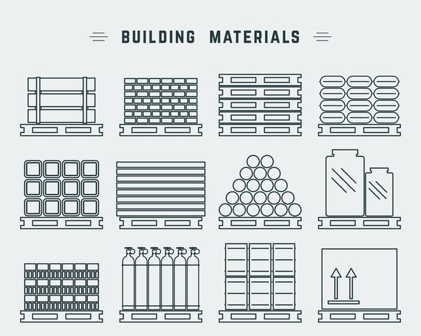 Different cargo on pallet vector