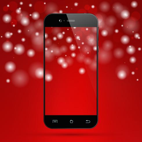 Fondo rojo smartphone vector