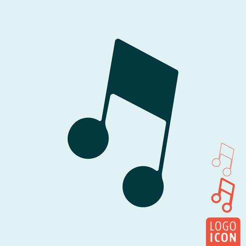 Icono de la nota de música aislado vector