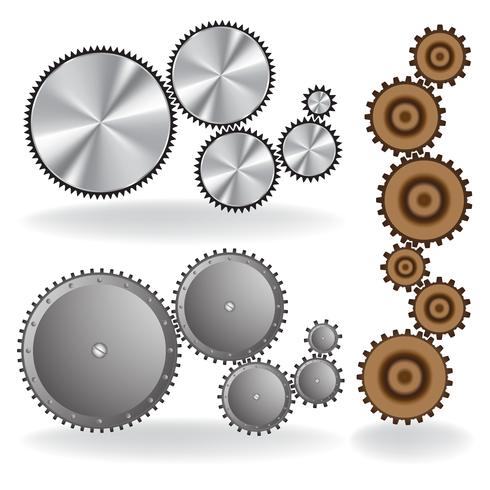 Set of different gears vector