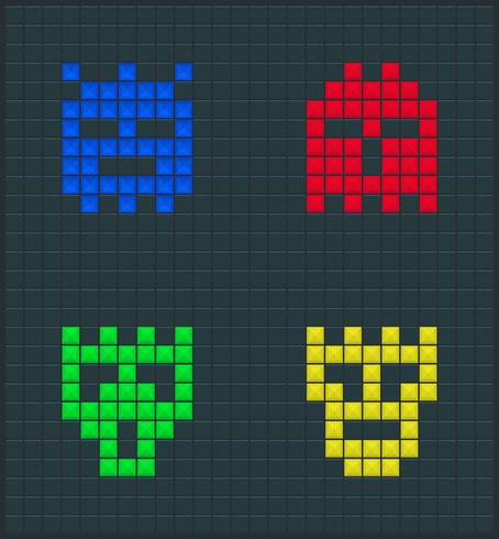 Color monsters set vector