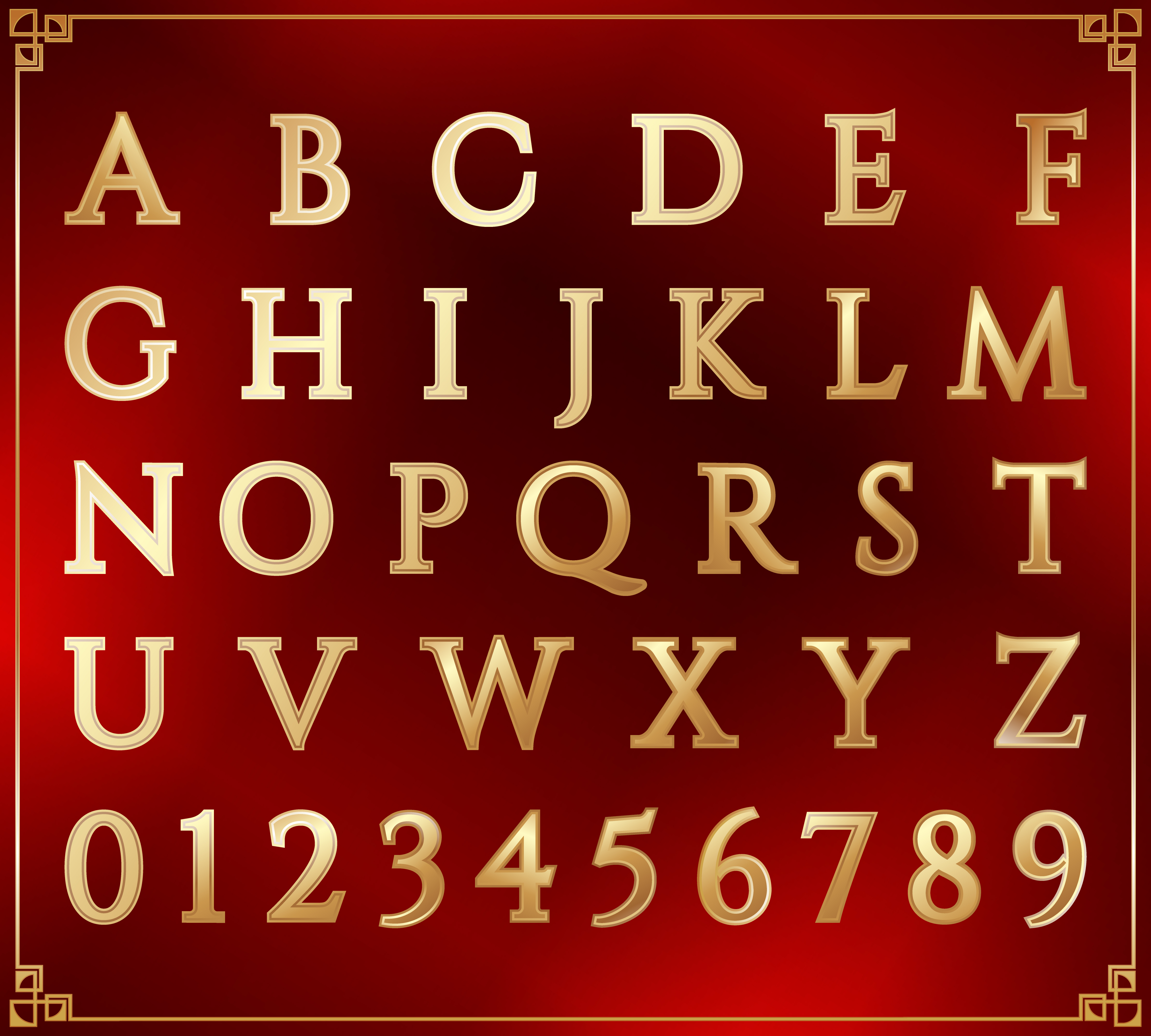 Gold Alphabet Set 557494 Vector Art At Vecteezy
