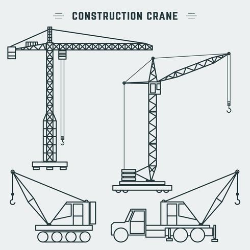 Line design construction crane vector