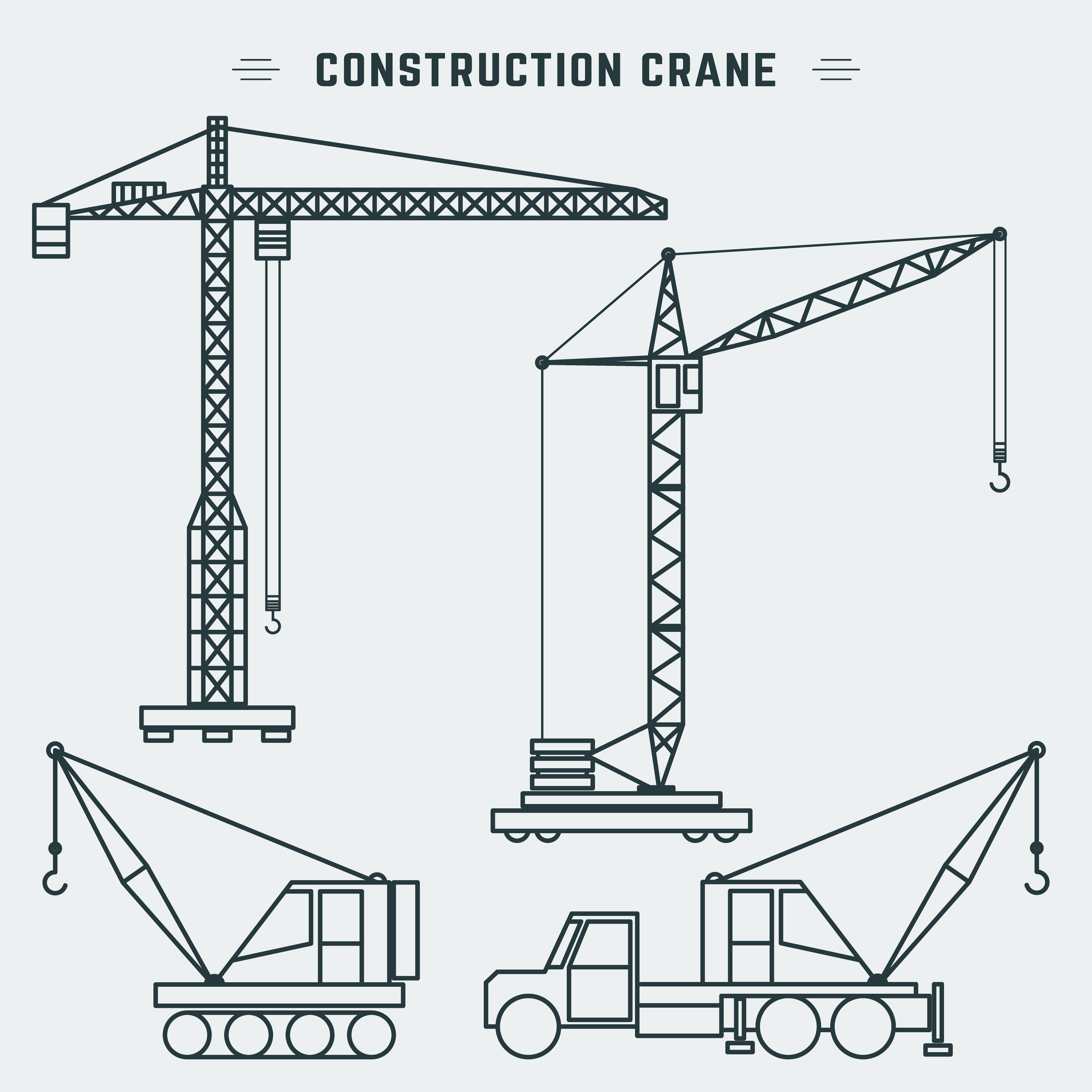 Line design construction crane 557527 Vector Art at Vecteezy