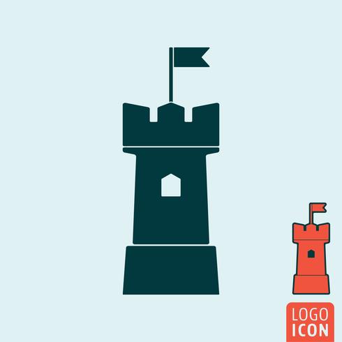 Icono de la torre aislado vector