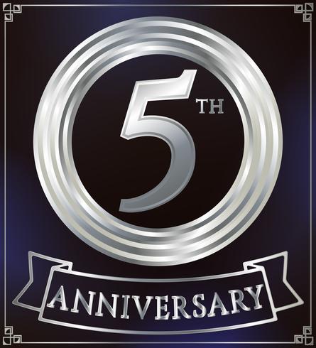 Anniversary ring silver vector