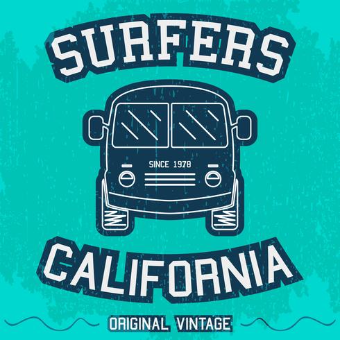 Vintage surfing poster vector