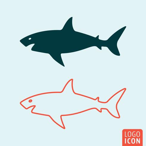 Icono de tiburón aislado vector