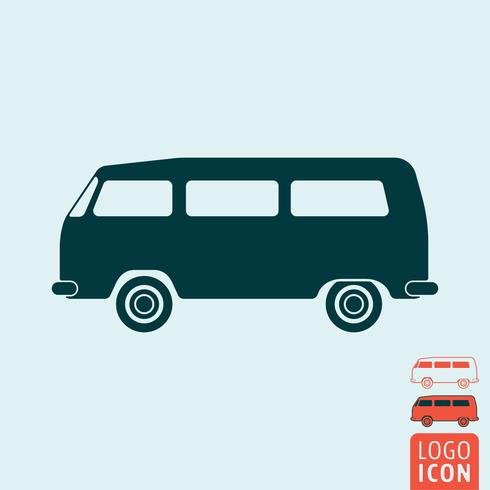 Icono de autobús camper aislado vector