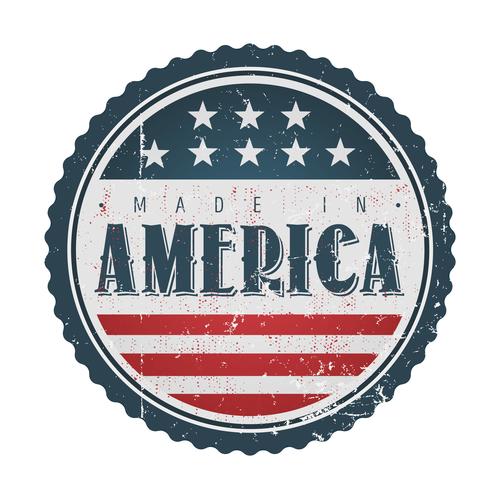 Hecho en sello de la insignia de Estados Unidos Vintage vector