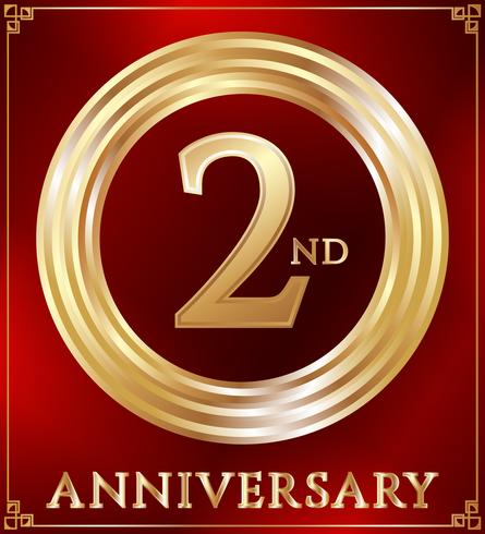 Anniversary ring gold vector