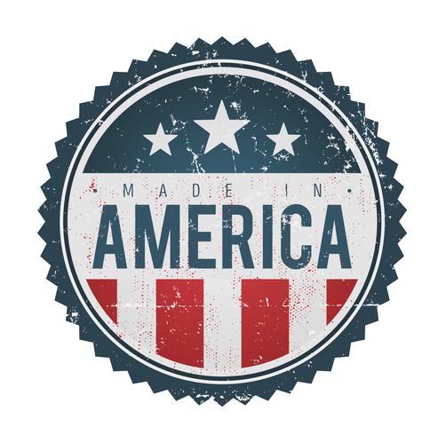 Hecho en sello de la insignia de Estados Unidos Vintage vector