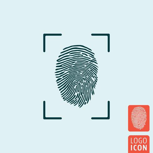 Fingerprint icon isolated vector