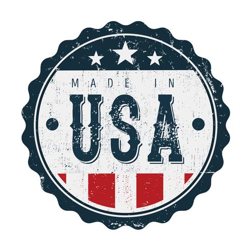 Hecho en sello de la insignia de Estados Unidos Vintage vector