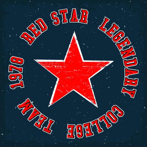 Vendimia estrella roja vector