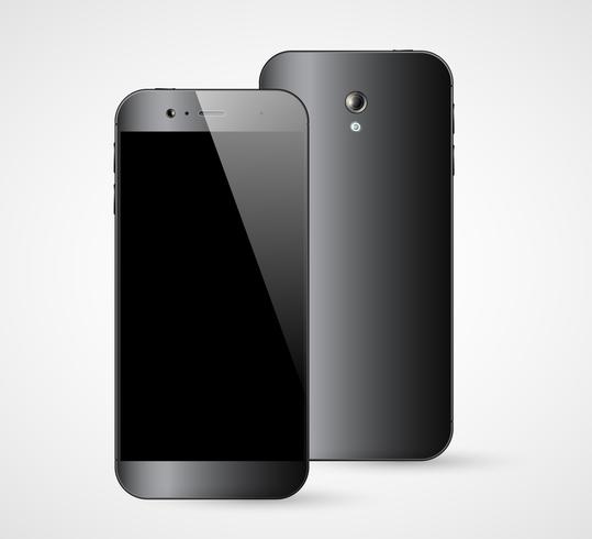 Vista frontal frontal del smartphone vector