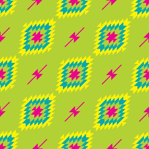 Mexican Folkloric  tracery textile seamless pattern vector