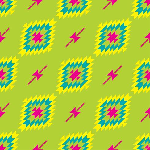 Mexican Folkloric  tracery textile seamless pattern vector