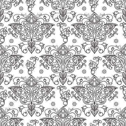 Seamless patterns of Russian motives of northern painting vector