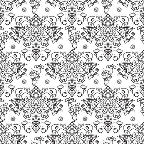 Seamless patterns of Russian motives of northern painting vector