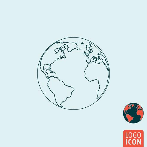 Earth icon isolated. vector