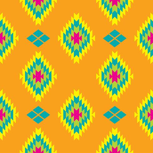 Mexican Folkloric  tracery textile seamless pattern vector
