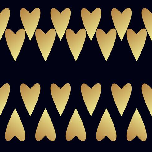 Seamless vector gold pattern with hearts. Vector illustration
