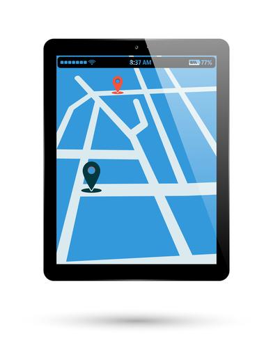 Tablet map location vector