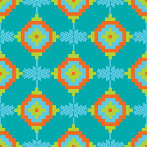 Mexican Folkloric  tracery textile seamless pattern vector